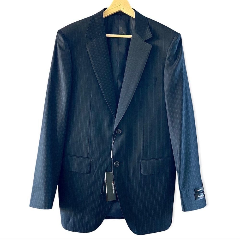 Mattarazi Uomo Wool & Cashmere Pinstripe Venezia Blazer 48